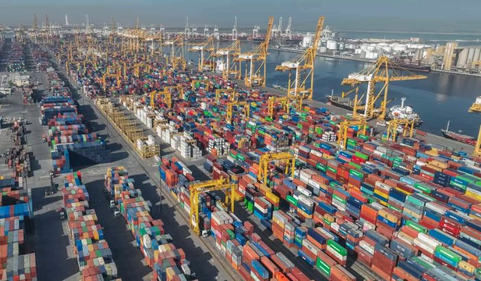 Terminal kontenerowy Jebel Ali z lotu ptaka